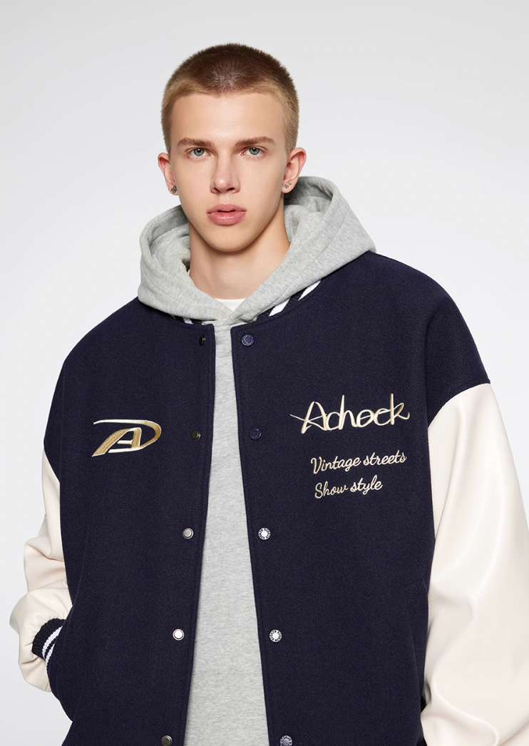 Achock Basic Embroidery Baseball Jacket