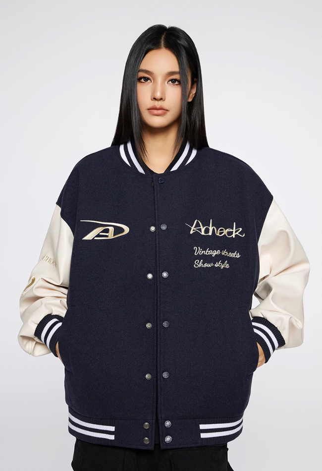 Achock Basic Embroidery Baseball Jacket