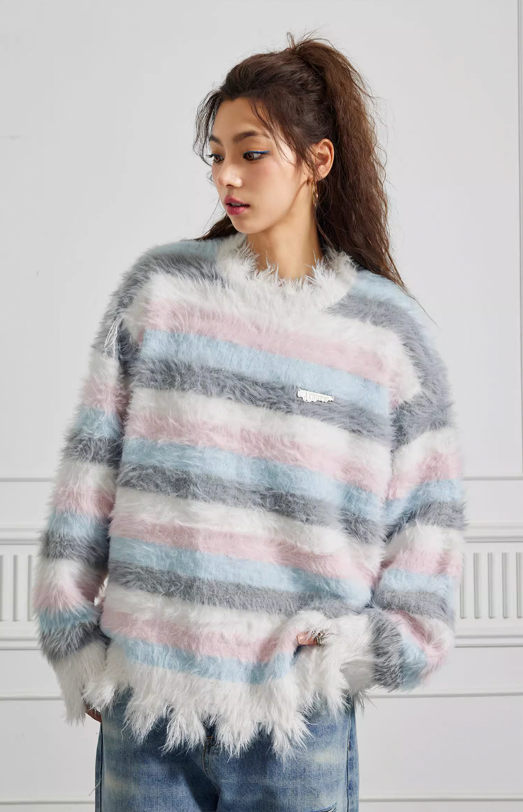 Achock Gradient Striped Knit Sweater