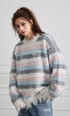 Achock Gradient Striped Knit Sweater