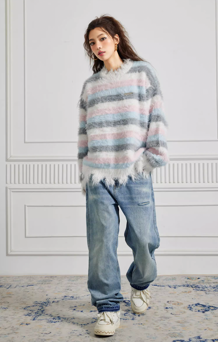 Achock Gradient Striped Knit Sweater