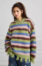 Achock Gradient Striped Knit Sweater