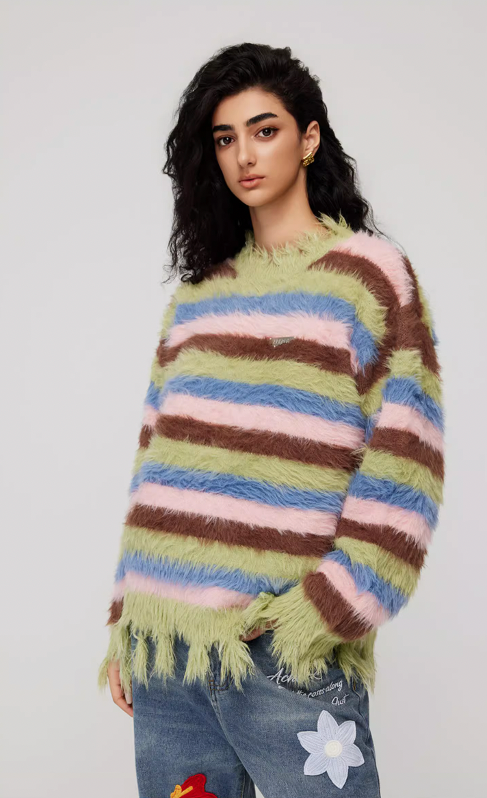 Achock Gradient Striped Knit Sweater