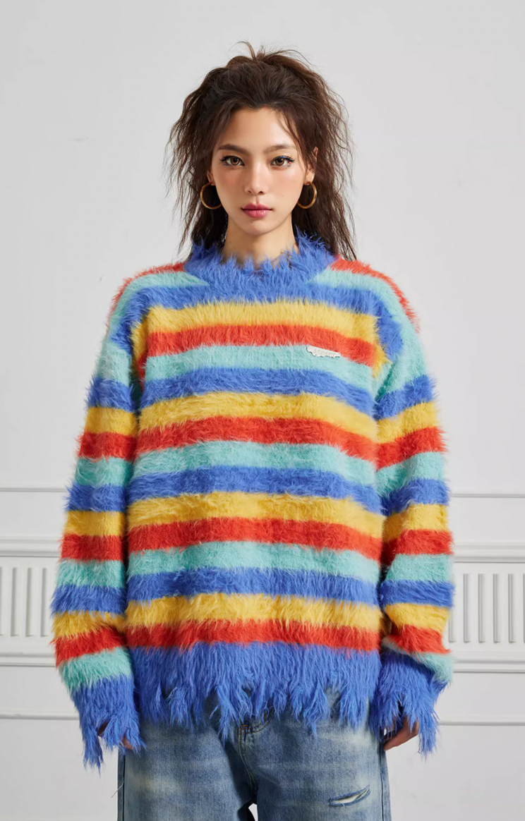 Achock Gradient Striped Knit Sweater
