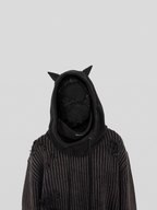 UNDERWATER Logo Embroidered Devil Horn Balaclava Hat