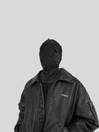 UNDERWATER Cross Embroidered Down Leather Bomber Jacket MA-1