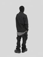 UNDERWATER Sand Washed Destroyed Needle Embroidery Shirt Jacket