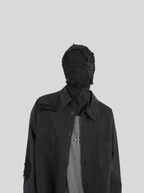 UNDERWATER Sand Washed Destroyed Needle Embroidery Shirt Jacket