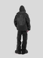 UNDERWATER Damaged Faded Logo Embroidered Hoodie