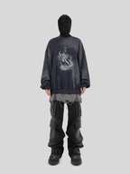 UNDERWATER Destruction The Deluge Faded Print Sweatshirt