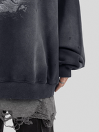 UNDERWATER Destruction The Deluge Faded Print Sweatshirt