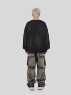 UNDERWATER Mottled Aged Logo Print Sweatshirt