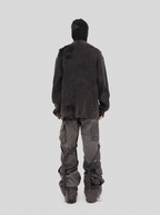 UNDERWATER Washed Handmade Destruction Patchwork Knit Sweater Gray