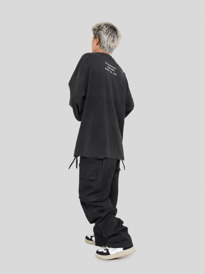 UNDERWATER Cemetery Printed Long Sleeve Tee