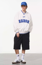 Harsh and Cruel V-Neck Embroidered Baseball Jersey