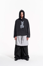 BLIND NO PLAN Patterned Printed Washed Hoodie