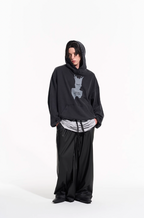 BLIND NO PLAN Patterned Printed Washed Hoodie