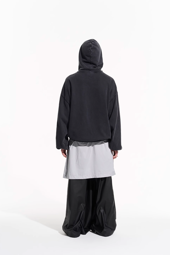 BLIND NO PLAN Patterned Printed Washed Hoodie