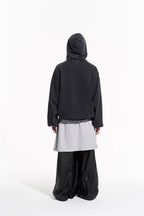 BLIND NO PLAN Patterned Printed Washed Hoodie