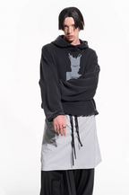 BLIND NO PLAN Patterned Printed Washed Hoodie