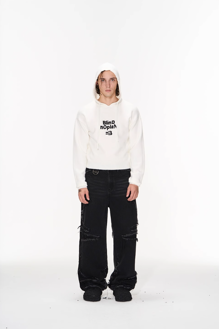 BLIND NO PLAN Basic LOGO Knit Hoodie