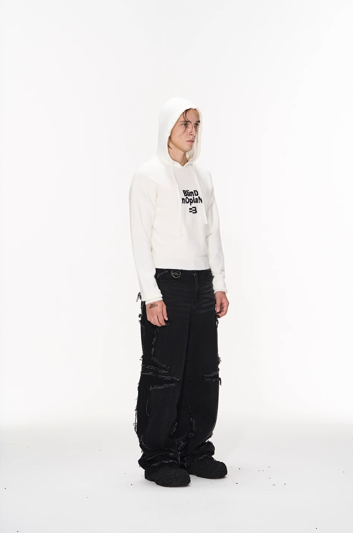 BLIND NO PLAN Basic LOGO Knit Hoodie