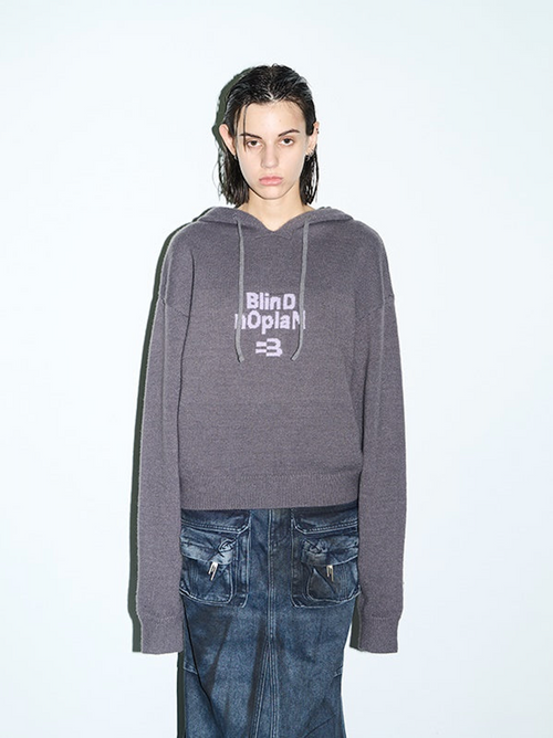 BLIND NO PLAN Basic LOGO Knit Hoodie