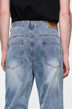BLIND NO PLAN Washed Bamboo Pinch Pleat Denim Jeans