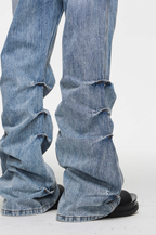 BLIND NO PLAN Washed Bamboo Pinch Pleat Denim Jeans