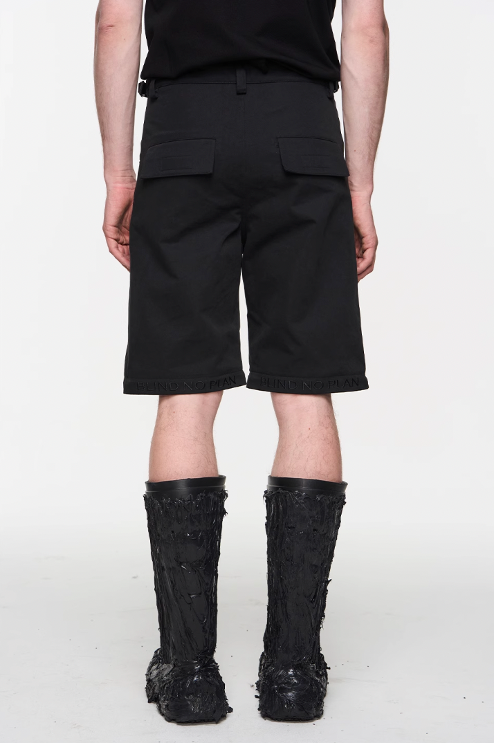 BLIND NO PLAN Two Tone Pocket Removable Logo Embroidered Work Pants