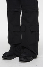 BLIND NO PLAN Two Tone Pocket Removable Logo Embroidered Work Pants