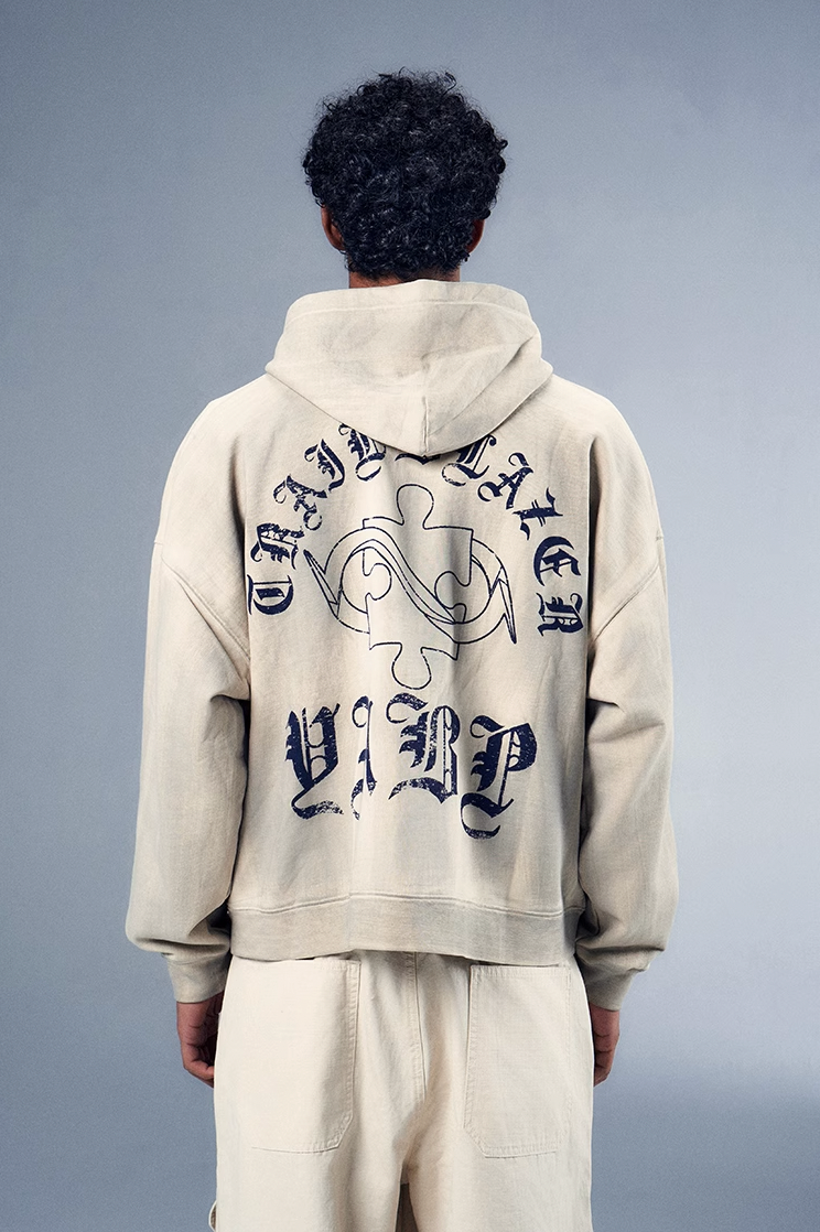 YADcrew x BIPOLAR Mud Dyed Vintage Zipper Hoodie