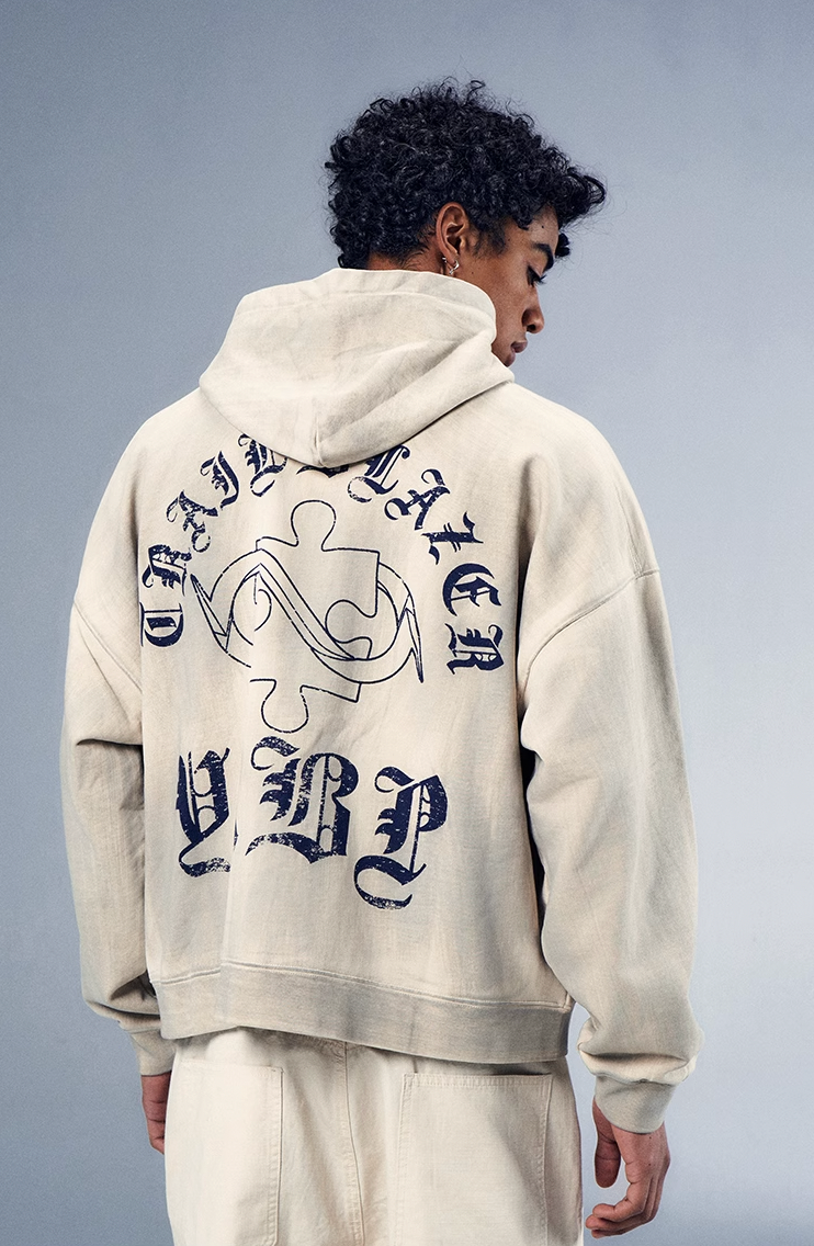 YADcrew x BIPOLAR Mud Dyed Vintage Zipper Hoodie