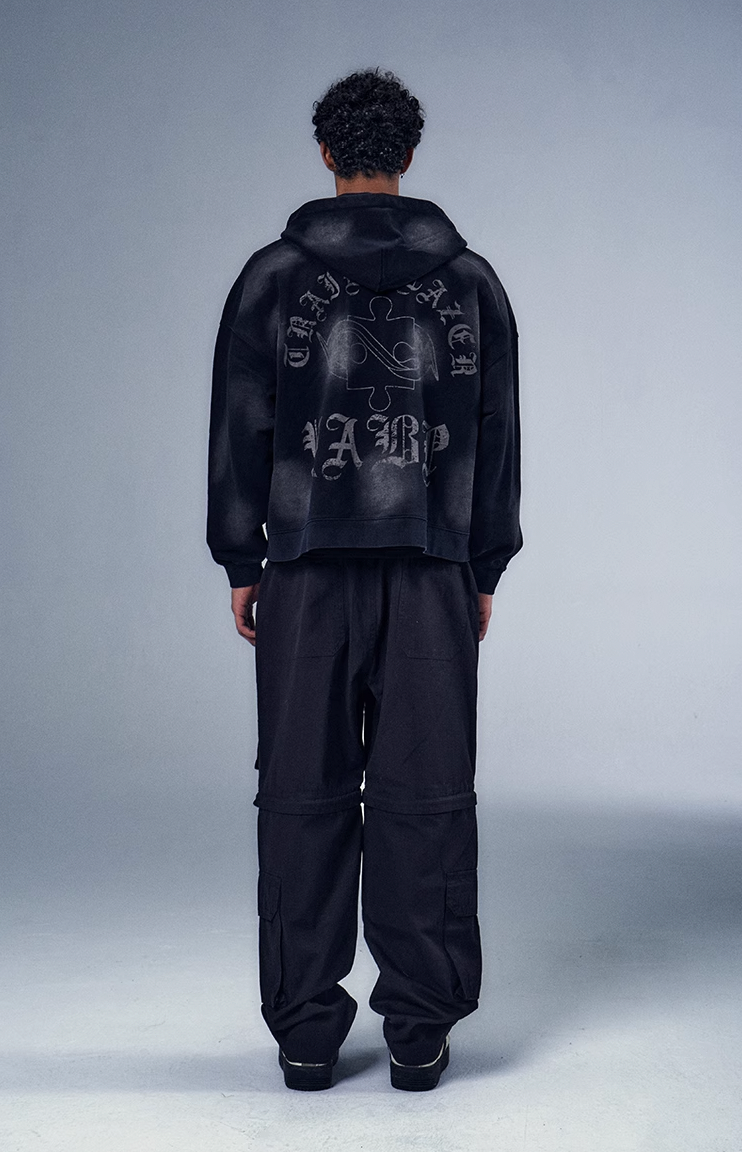 YADcrew x BIPOLAR Mud Dyed Vintage Zipper Hoodie