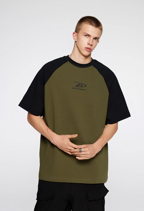 Achock Basic Logo Printed Raglan Sleeve Tee