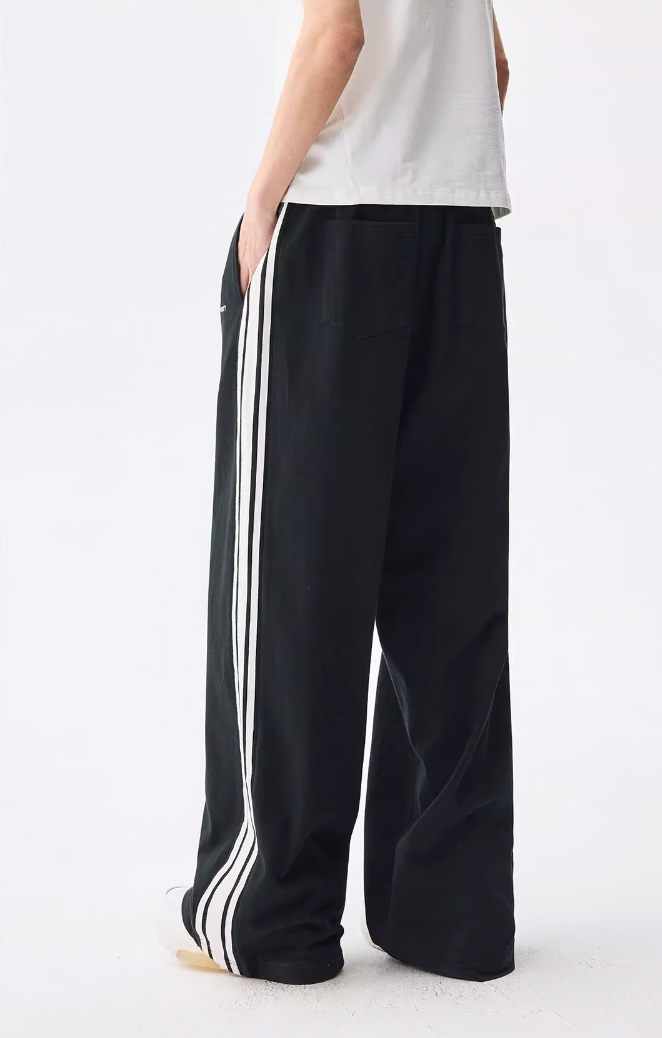 MEDM Side Striped Wide Leg Sweatpants