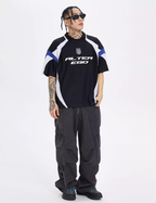 F2CE Splicing Collision Color Uniform Polo Shirt