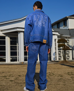 AFGK Three Angels Bright Line Embroidery Denim Jacket