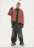 JHYQ Zipper Printed Canvas Work Jacket