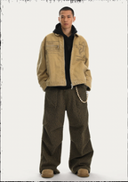JHYQ Zipper Printed Canvas Work Jacket
