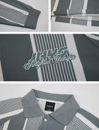 JHYQ Contrast Striped Long Sleeved Polo