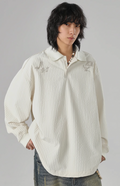 JHYQ Beaded Embroidery Long Sleeved Polo