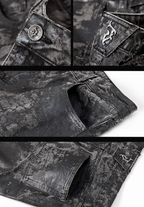 JHYQ Brush Wax Tie Dye Washed Denim Jeans
