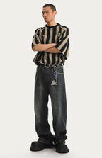 JHYQ Brush Wax Process Washed Denim Jeans