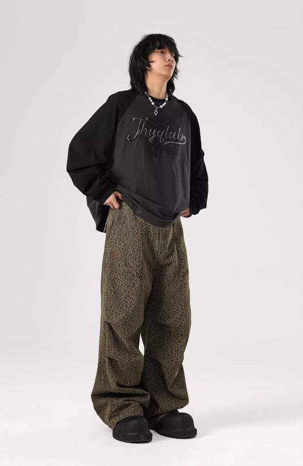 JHYQ Leopard Print Paratrooper Pants