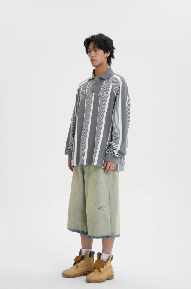 JHYQ Washed Do Old Hole Denim Shorts