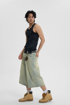 JHYQ Washed Do Old Hole Denim Shorts