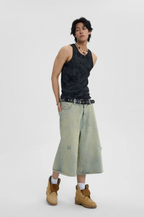 JHYQ Washed Do Old Hole Denim Shorts