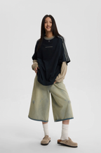 JHYQ Washed Do Old Hole Denim Shorts