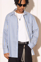 EMPTY REFERENCE Structured Stripe Long Sleeve Shirt